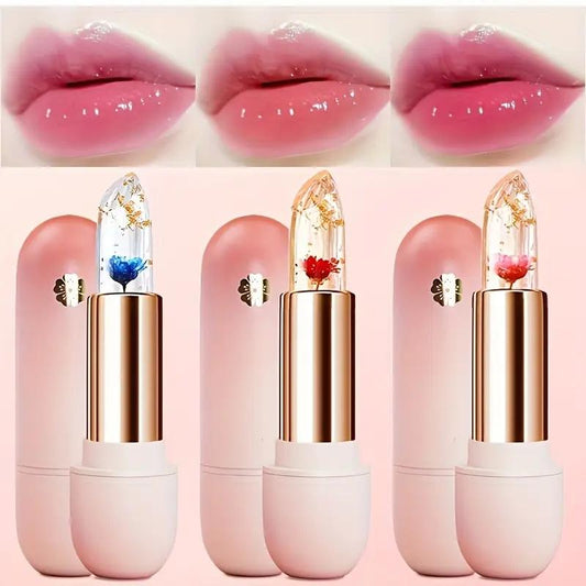 3PCS Flower Lipsticks Clear Jelly Lip Tint Set